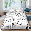 Set Biancheria da Letto con Note Musicali per Bambini Adulti Copripiumino King Queen Size Set Letto Stampato Tessili per la Casa Biancheria da Letto Set Copripiumino 2/3 Pezzi