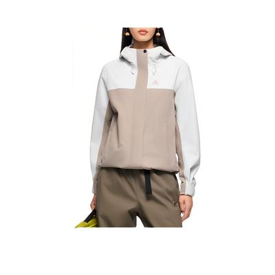 Training Series Color Block Hooded Zip-Up Long Sleeve Jacket Women Jacket Sand-Gray Khaki 962437609-2