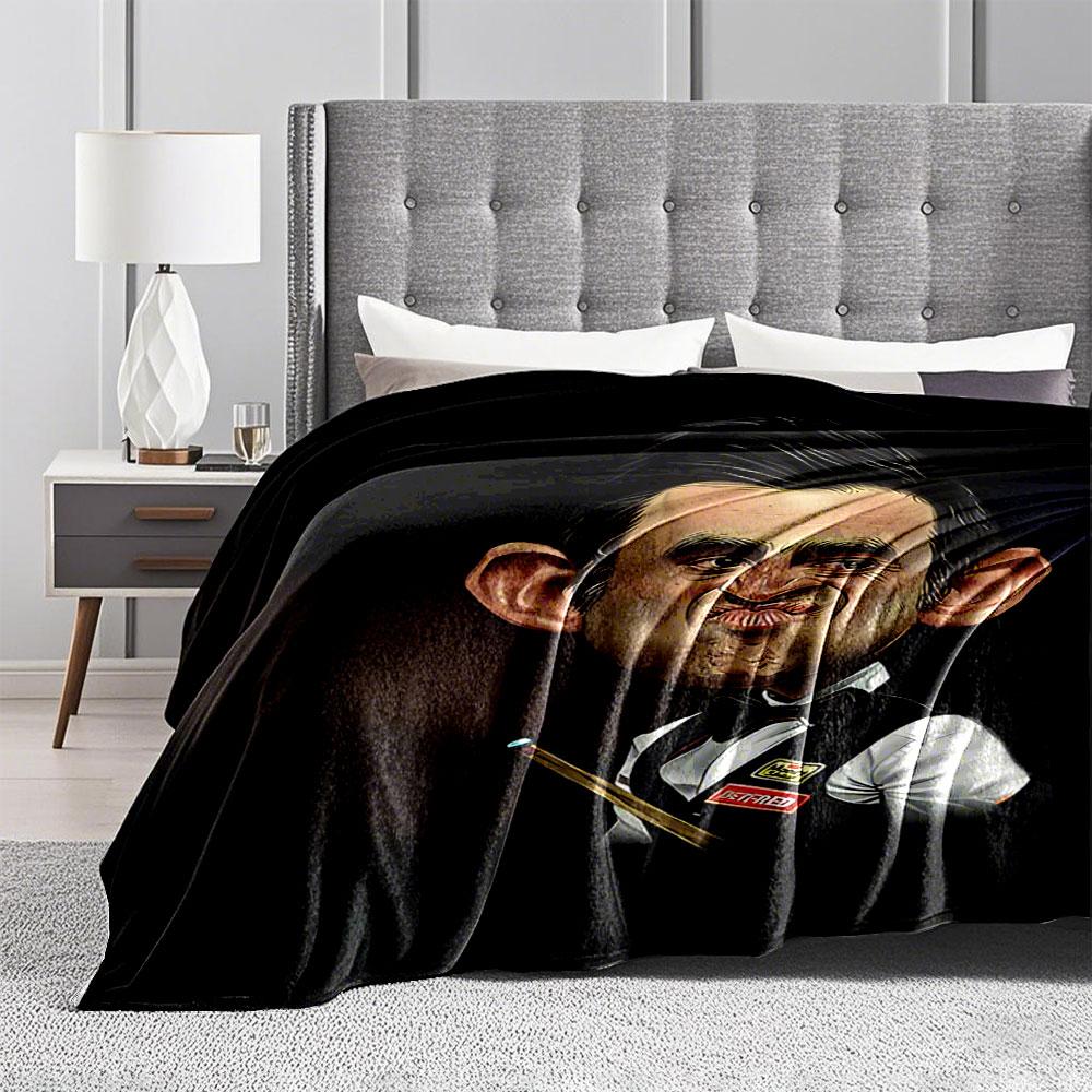 Caricature of Snooker Player for All Seasons Blanket Lunch Break Throw Gift