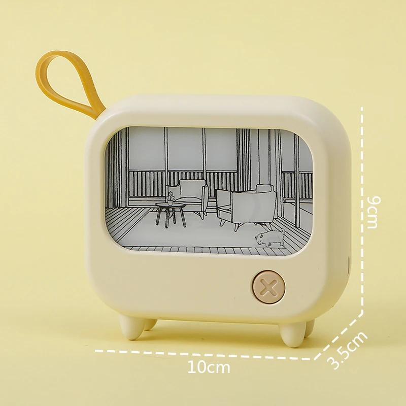 TV Painting Led Night Light Cute Cartoon Decoration Night Light Living Room Desktop Home Atmosphere Bedside Table Lamps
