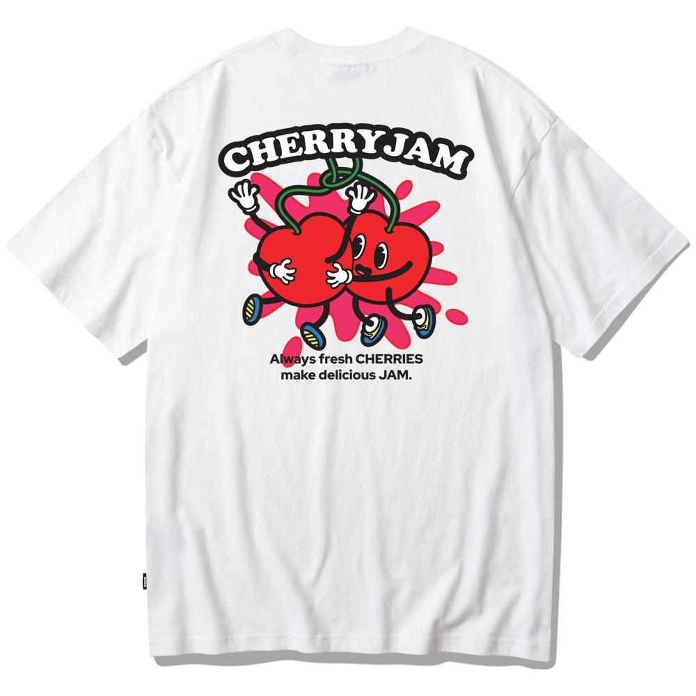 Seupeullaesikodeu White Short Sleeve T-Shirt - Cherry Jam