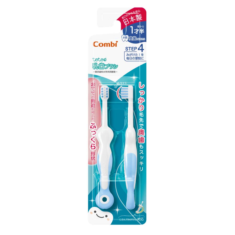 Combi Teteo First Step for Baby Sky Blue Toothbrush, 4, Teeth,