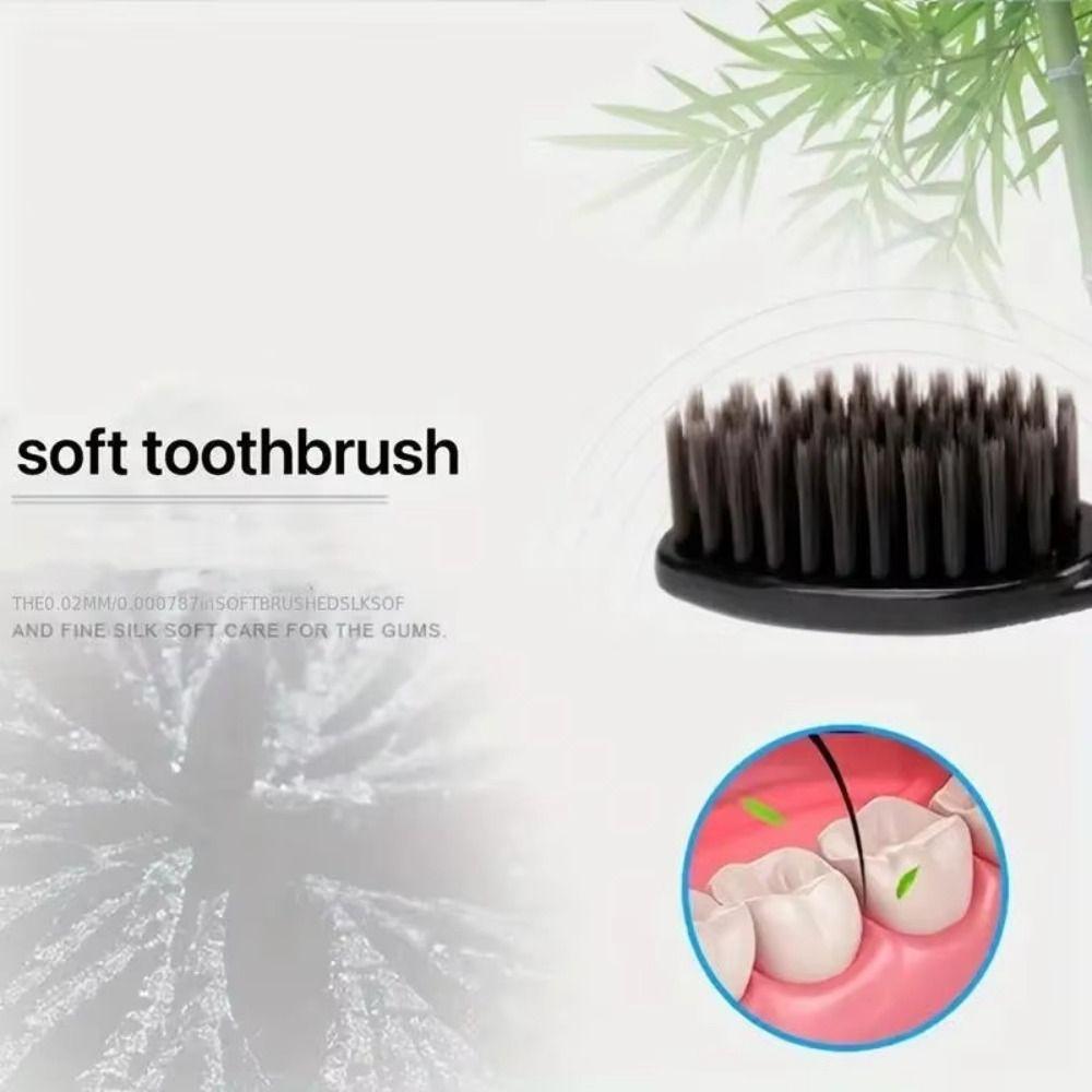 10PCS Antibacterial Bamboo Charcoal Toothbrush Soft Bristle Toothbrushes  Oral Cleaning Tools