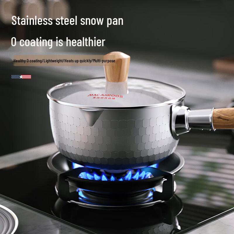 Macaiiroos 18cm Stainless Steel Uncoated Saucepan