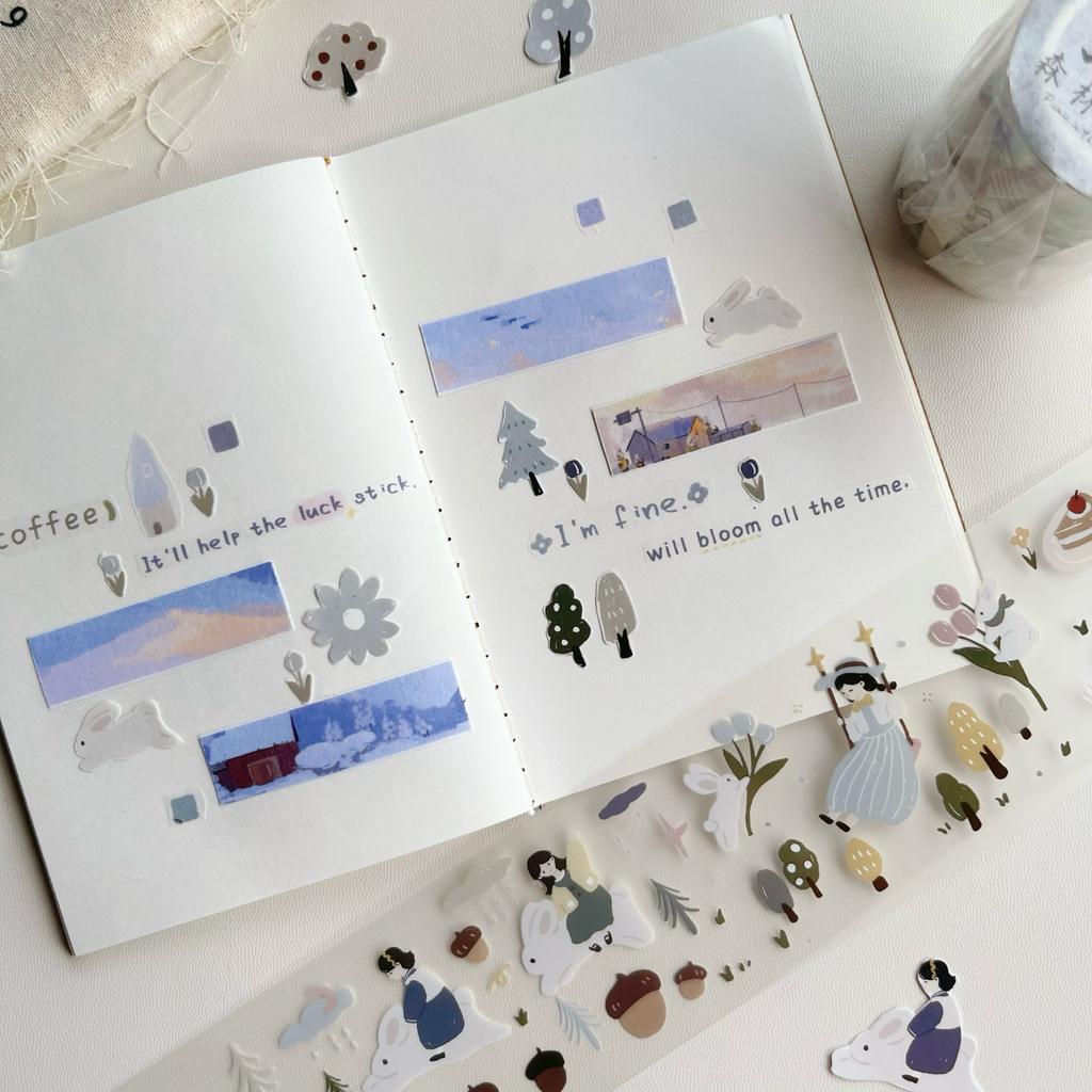Forest Picnic Salt Style Washi Pet Tape Notebook