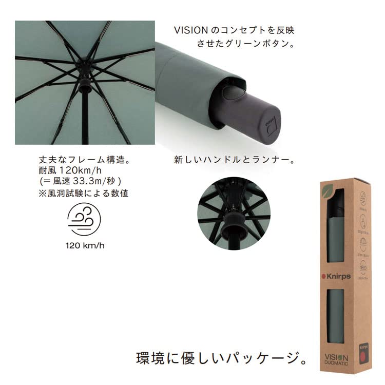 Knirpus Folding Folding Vision Duomatic For Sunny and Rainy Folding Navy Umbrella, Umbrella, Lightweight, KNV6225, Safety, Vision, Windproof, Durable,