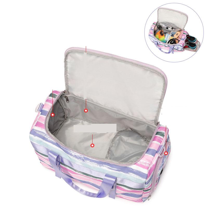 Modische, gestreifte, große Kapazität, Sport- und Outdoor-Schwimmtasche für Geschäftsreisen, eine Schulter-Crossbody-Hand-Reisetasche