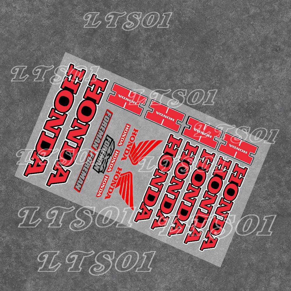 red honda-s   Decal Set High Quality LI Printed and Cut Stickers Motorcycle Sticker