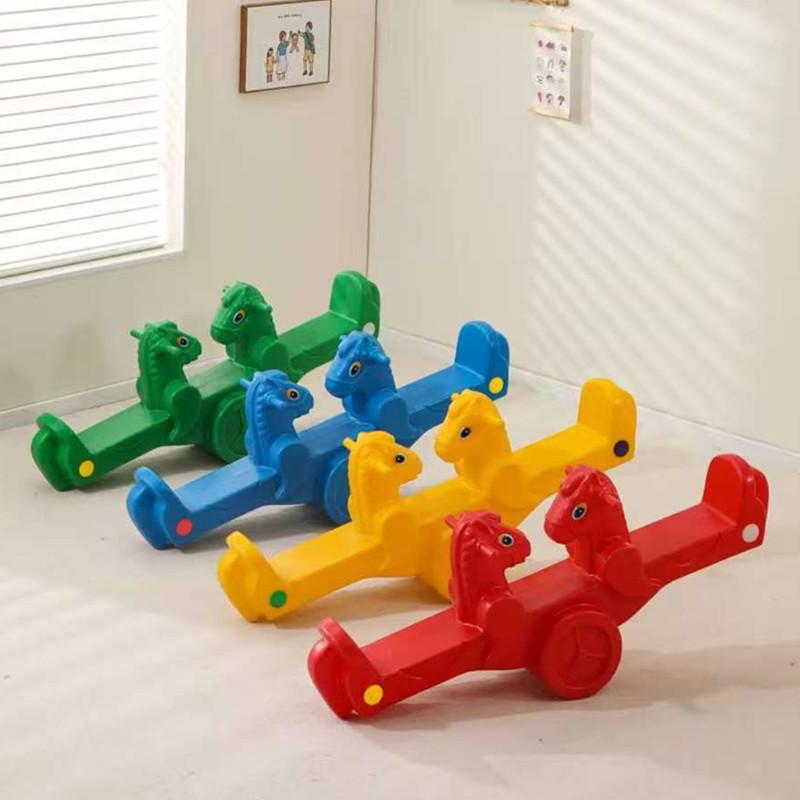 Thickened Rotomolded Indoor/Outdoor Children's Double Rocking Horse Seesaw