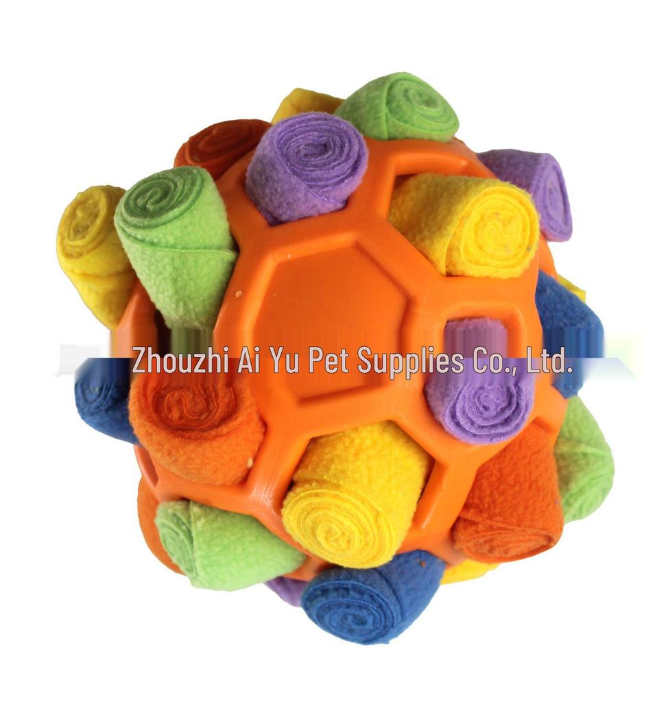 QQ Bouncy Rainbow Sniffing Ball: Interactive Foraging and Training Toy for Cats and Dogs