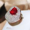 Fashion Retro Temperament Bright Dove Love Zircon Ring Female Opening
