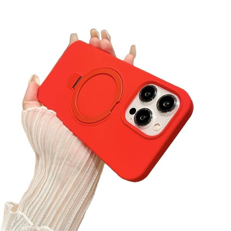 Magnetic suction bracket Apple 17 mobile phone case iphone16 true liquid silicone all-inclusive anti-drop 15 men and women protective cover 14
