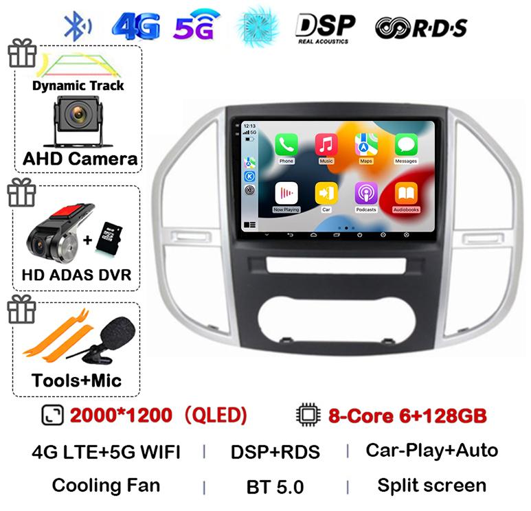 Android 14 Carplay Auto Car Radio For Mercedes Benz Vito W447 2014-2021 Multimedia GPS Video Player 360 Camera Stereo Head Unit