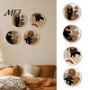 Black Cat Silhouette Wall Hanging 4Pcs Wooden Decor, 2D Flat Geometric Hollow Art Prints Indoor Sets Art, Modern Minimalist Signs for Living