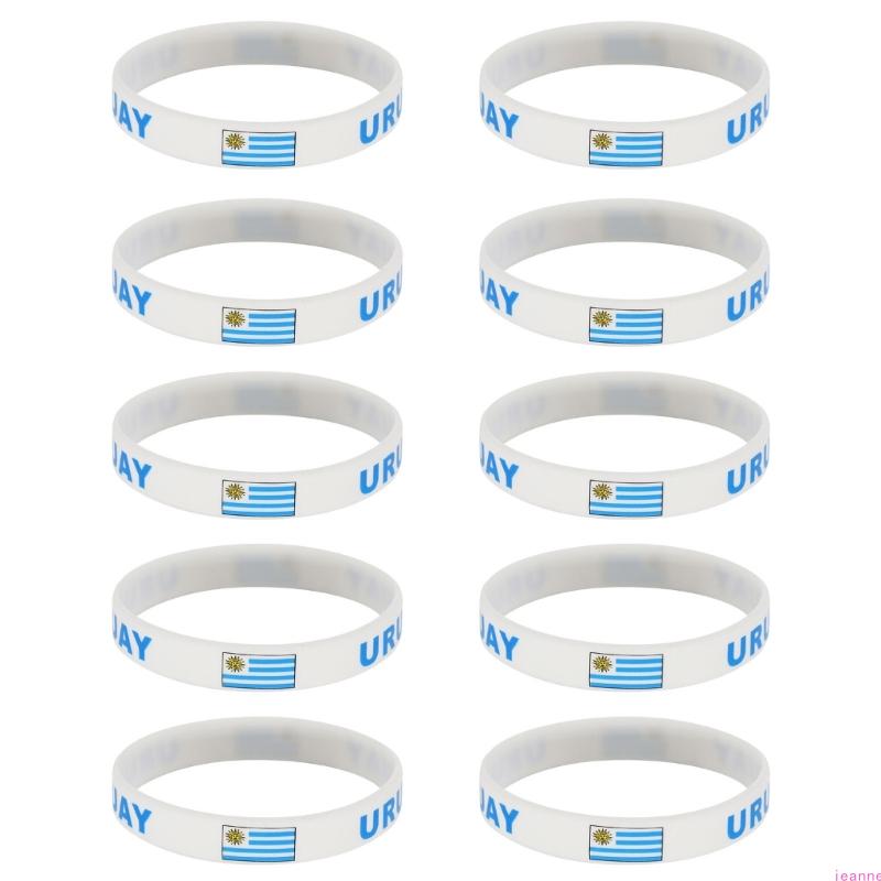 10Pcs/set Soft Elastic 2026 Sports Event Fan Bracelets Showcasing International Team Color Great For Collector