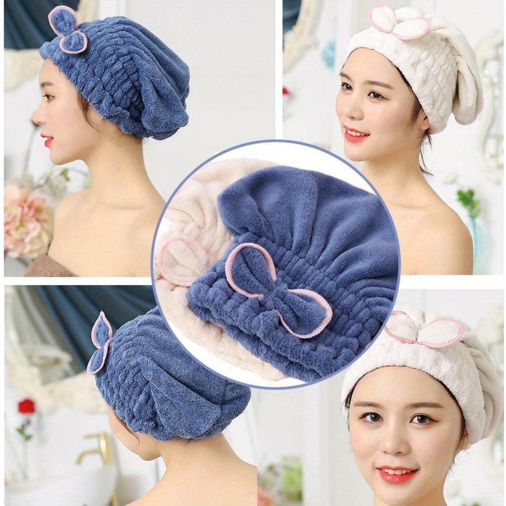 Fast Drying Hair Drying Caps Extrame Soft Ultra Absorbent Microfiber Thick Portable Cute Hair Towel Caps Towel Turban Wrap For Wet Hair Knot Dry Cap