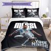 Football Messi Customize Text Duvet Cover Set Suitable for Study room Wrinkle Resistant Bedroom Decor Birthday/Christmas Gift Idea