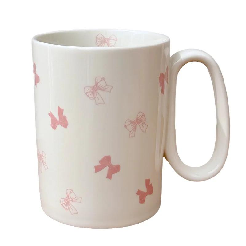 450ml Butterfly Ceramic Mugs Coffee Cups Large Capacity Student Friends Gift Breakfast Milk Mugs Water Cups Gift Box Packaging