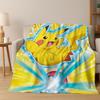 Manta de Flanela 3D do Pokemon Pikachu Monstro Elfo Criança Manta Macia Quente para Quarto Sala de Estar Cama Viagem Acampamento Piquenique Presente