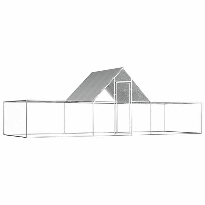 VidaXL Poulailler Enclos Clapier Cage Animaux Lapin Canard 6x2x2 m Acier 144562