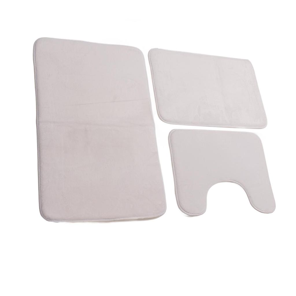 3 Pieces Toilet Mat Set Non Slip Water Absorbent Washable Bathroom U Shaped Toilet Rug Set for Home Toilet Training