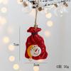 New Christmas Painted Resin Santa Claus Heart Pendant Retro Style Christmas Tree Imitation Ceramic Decoration navidad 2025