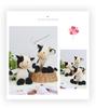 Smiling Black and White Calf Plush Toy - Soothing Doll Gift for Girls