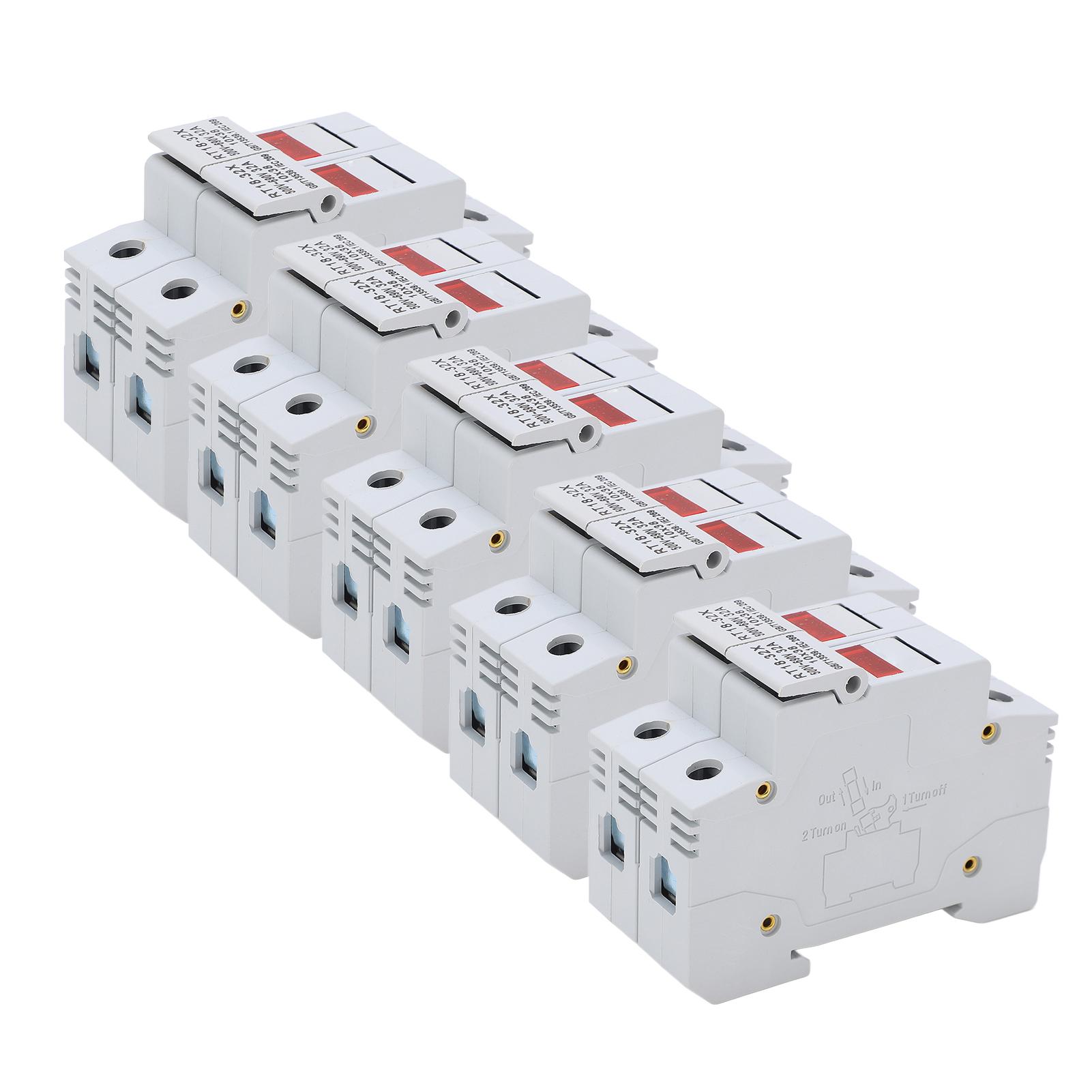 

RT1832X Miniature Rail Mounted Fuse Holder Base with LED Indicator Electrical Accessory 32A