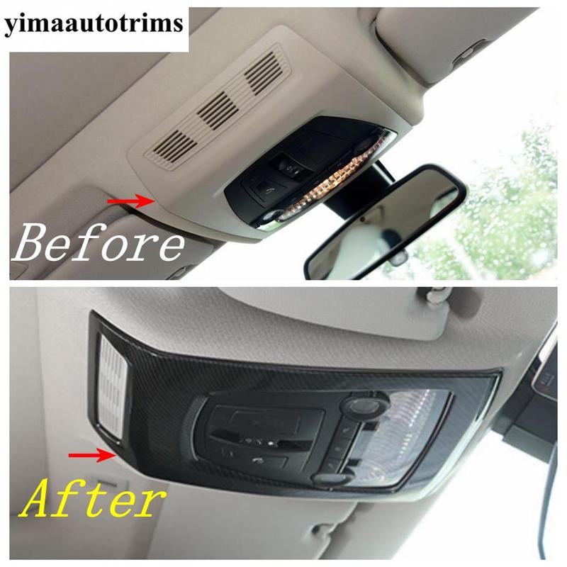 Roof Reading Lights Lamps Frame Cover Trim Carbon Fiber / Matte Accessories For BMW X3 F25 X4 F26 / 5 Series F10 F18 2012 - 2017