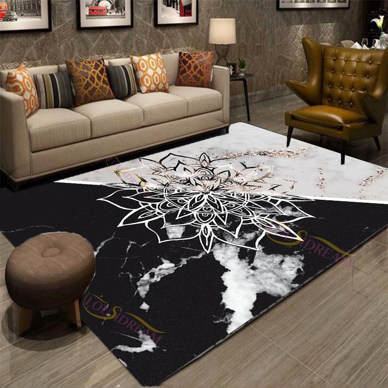 Moderní čínské Tai Chi Bagua Yin Yang tištěný koberec do obývacího pokoje Koberce Campingové piknikové podložky Protiskluzové E-sportovní koberce na jógu