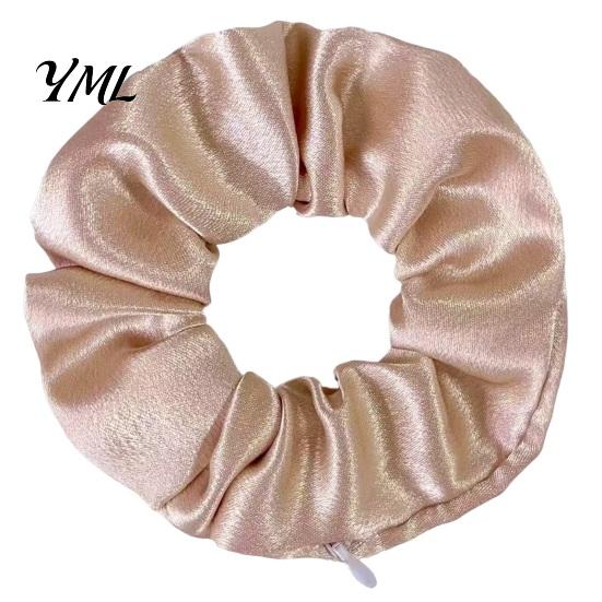 Hidden Pocket Scrunchies for Money Hair Ties with Zipper Women, Elastic Tie Scrunchie Bag Small Items Keys And Coins, Satin Accessories Daily