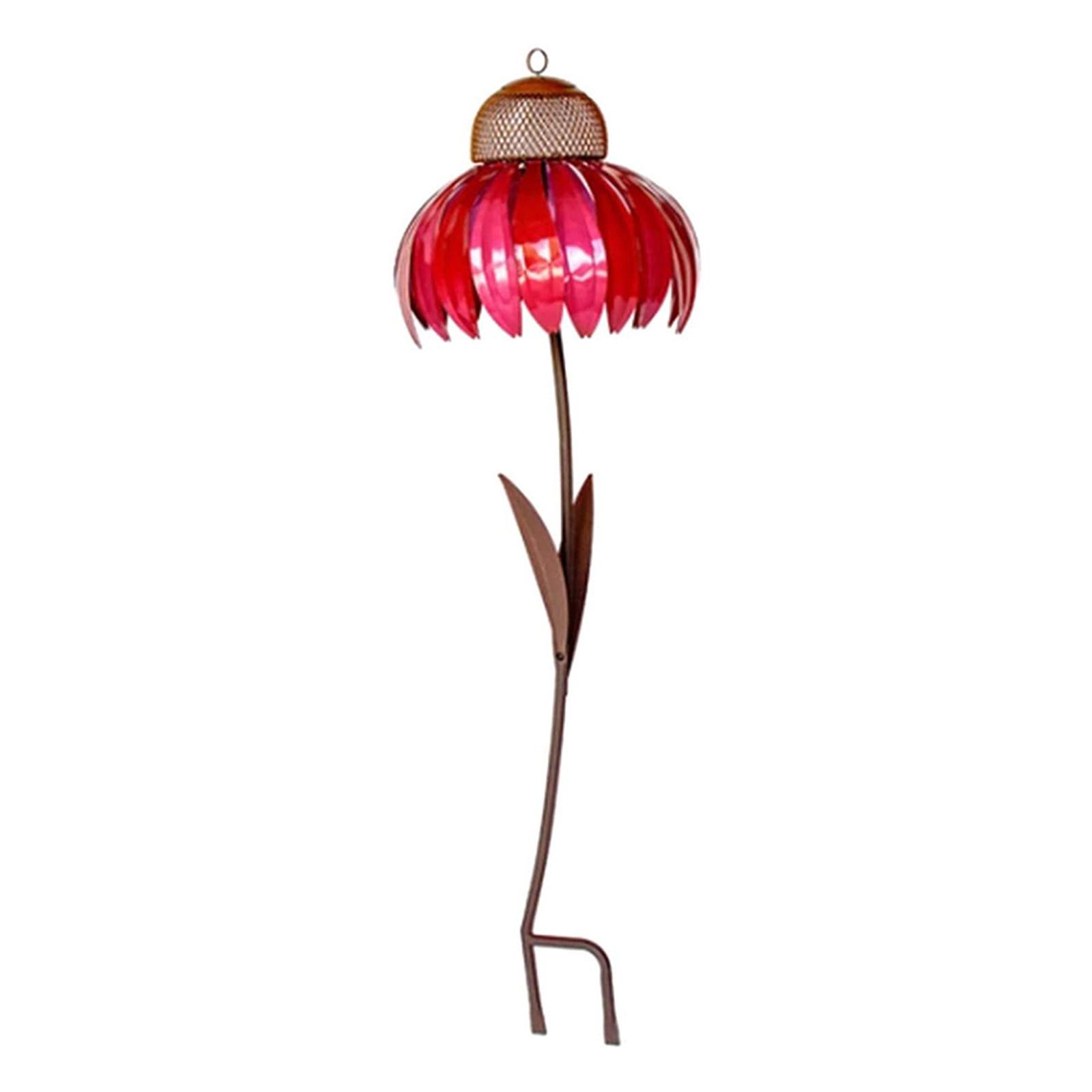 

Metal Coneflower Bird Feeder – -Use Garden Stake & Hanging Bird Feeder For Outdoor Decor One Size червоний