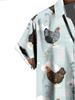 Summer New Fashion Personality Animal Pattern Short Sleeve Shirt Men's Casual Loose Breathable Vacation Printed Shirt