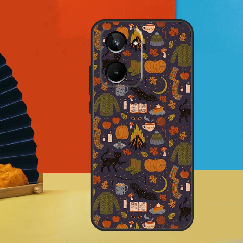 Autumn Leaves Fall Fox Pumpkin For Realme 12 Pro Plus 11 10 9 C55 C53 C51 C30 C31 C33 C35 C11 C25s C21Y GT Neo 5 GT3 Case