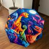 1PC Dinosaurs Night Umbrella-8-Rib Reinforced Portable Folding Travel Suitable for All Seasons Outdoor Daily Use  -J0395
