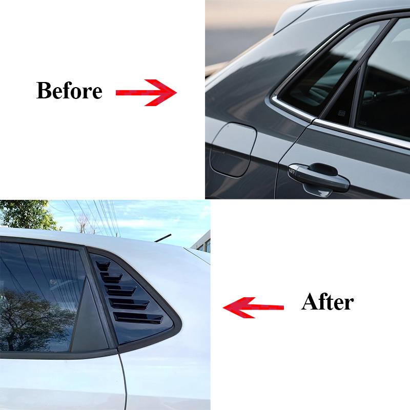 Car Rear Window Shutter Cover Trim For Volkswagen VW Polo MK5 6R 6C 2011-2018 Car Tail Triangle Window Louver Side Vent Trim