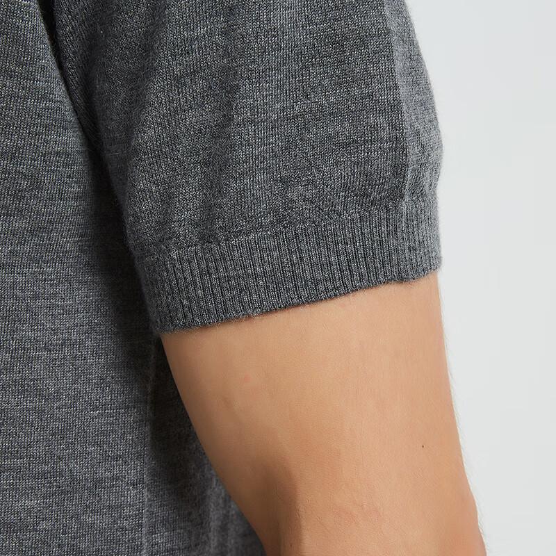 Hengyuanxiang Dünner Herren-Kaschmirpullover mit Rundhalsausschnitt und kurzen Ärmeln