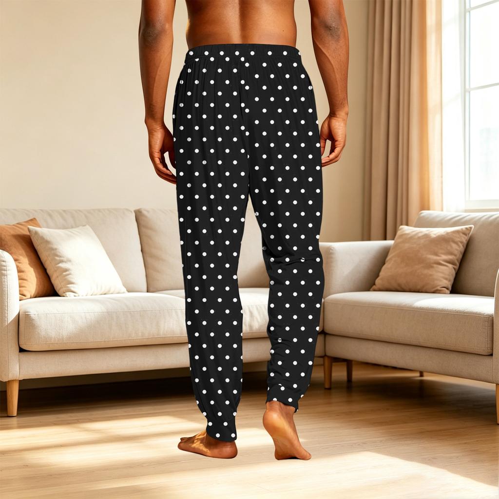 Men's Casual Sleep Pants with Pockets for Home Relaxation