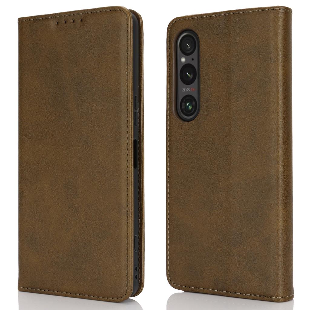 For Sony Xperia 1 VI Case PU Leather Wallet Stand Magnetic Closing Phone Cover