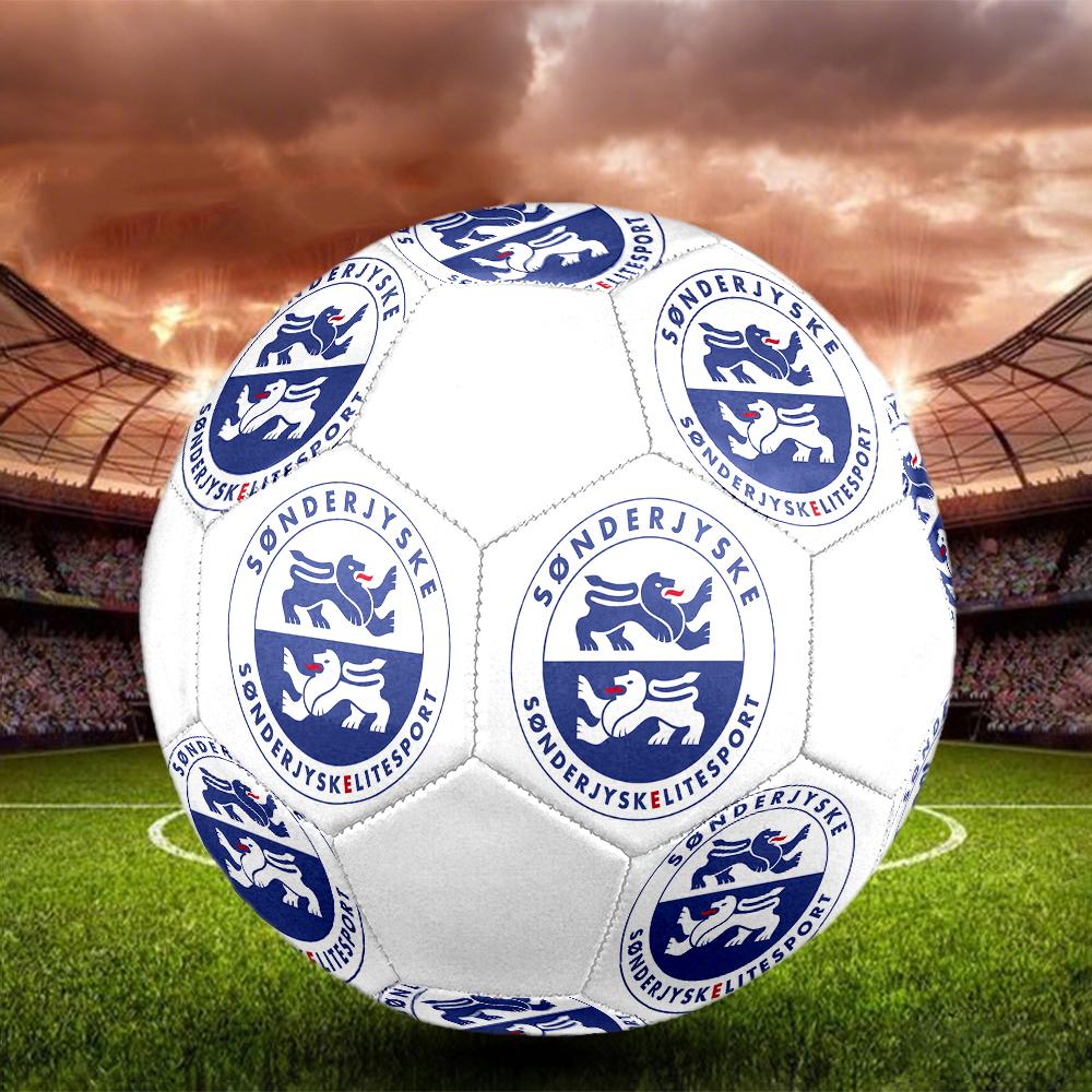Sonderjyske FC Soccer Ball, Colorful, Suitable for All Ages, Machine-stitched, PVC Material, Competition Grade, Durable and High Bounce