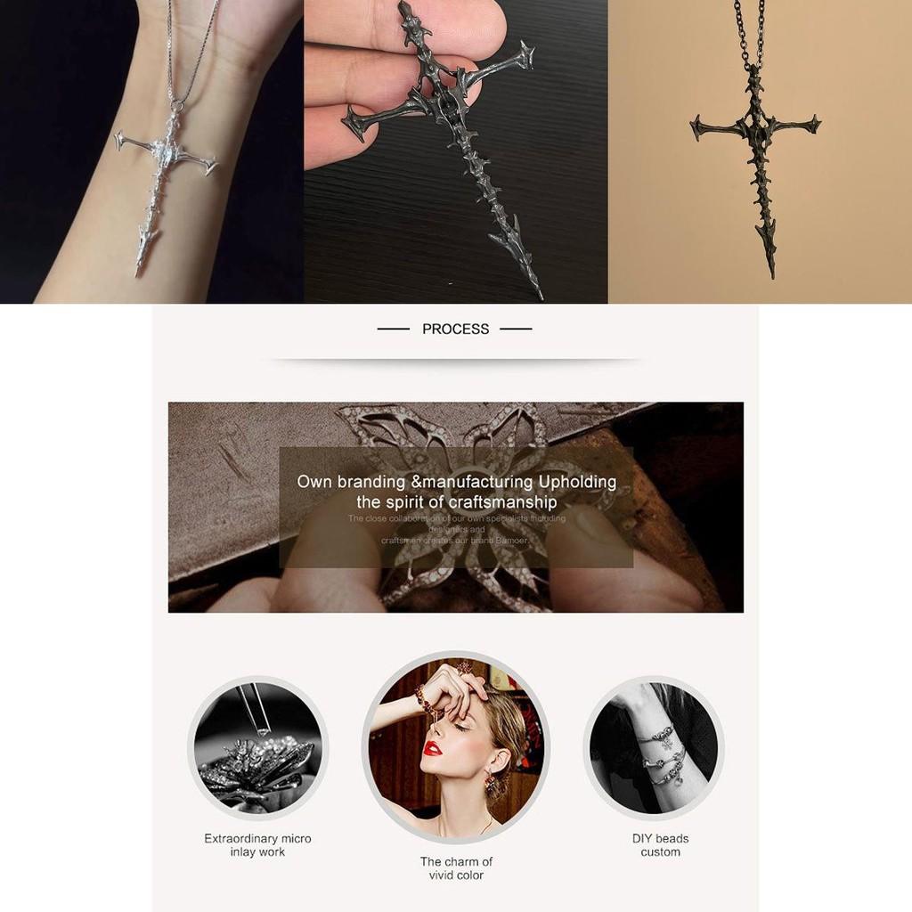 Dark Gothic Skull Cross Pendant Necklace Retro Fashionable Alloy Jewelry For Men And Women