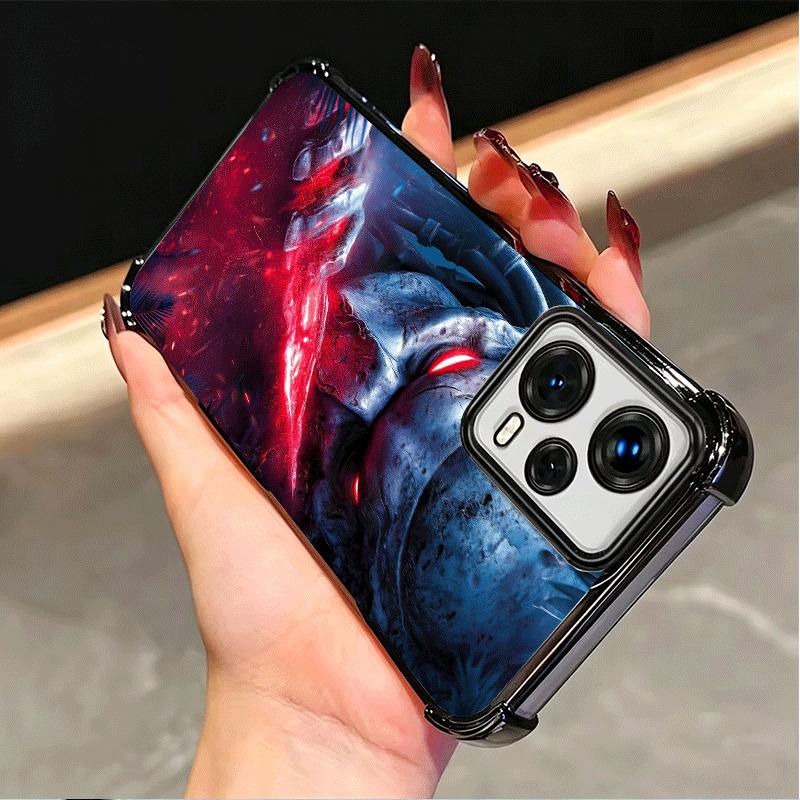 A-Alien Vs P-Predator Plating Phone Case For Xiaomi Poco X5 X6 X7 X8 Pro Max F8 Ultra F7 M8 M7 M5S Redmi 15C 15 14C 13C 13 X3 12