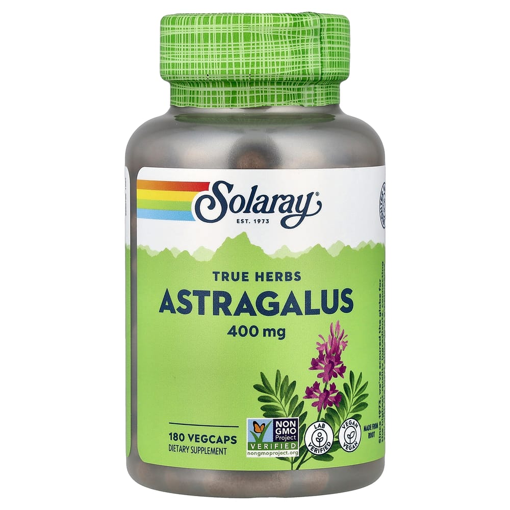 SOLARAY True Herbs Astragalus 400mg Veg Capsules, 180 Count