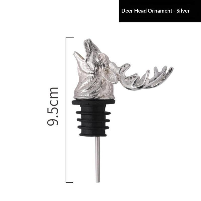 1 Bottle Mouth Oiler Cork Stopper Deer Head Wine Bottle Dry Pot Stopper For Red Wine Olive Oil Dispenser