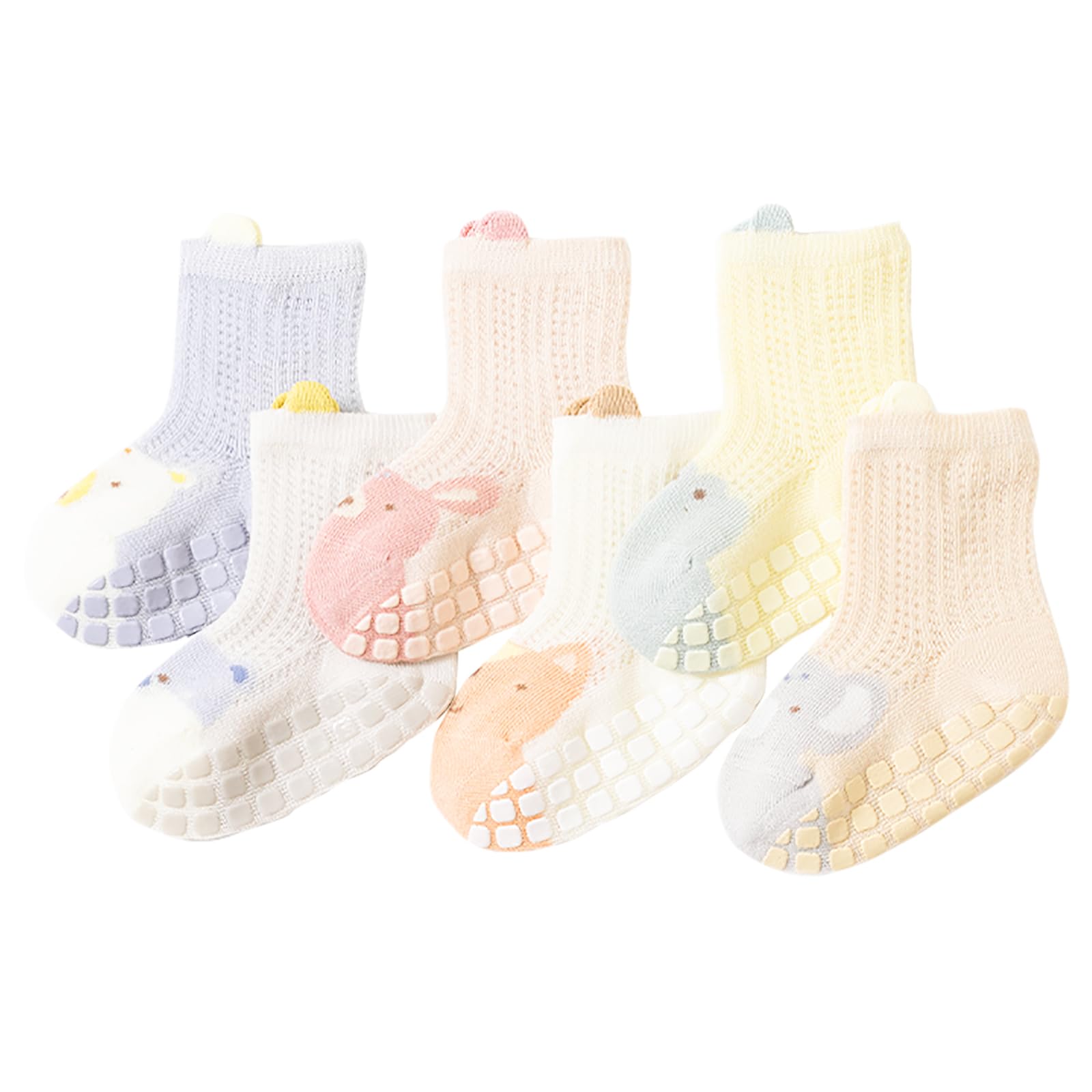 

Baby Summer Cotton Mesh Baby Easy to Set of 6 Pairs [MOMSMENU] Socks, Socks, Cute, Non-Slip, Wear, 6-12 Months,