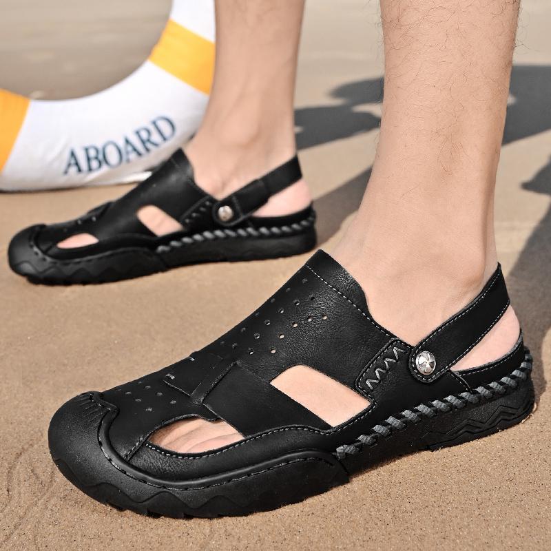 Herren Ledersandalen Strandsandalen Sommer