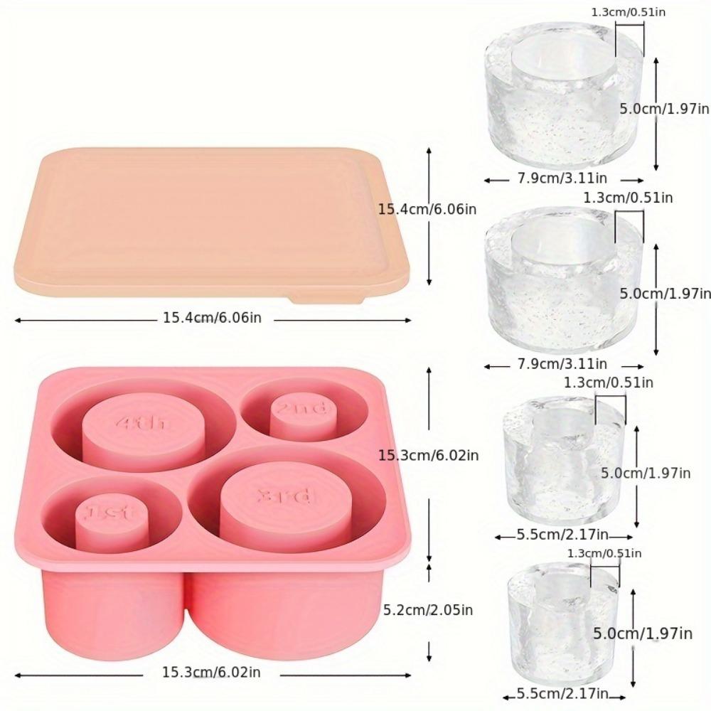 1pc/Ice Tray for Rolling Cups, New Silicone Ice Maker, for Making 4 Covered and Fridge Hollow Cylindrical Ice Molds