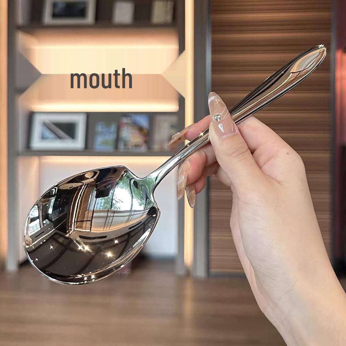 Большая утолщенная сервировочная ложка из нержавеющей стали для кафетерия самообслуживания