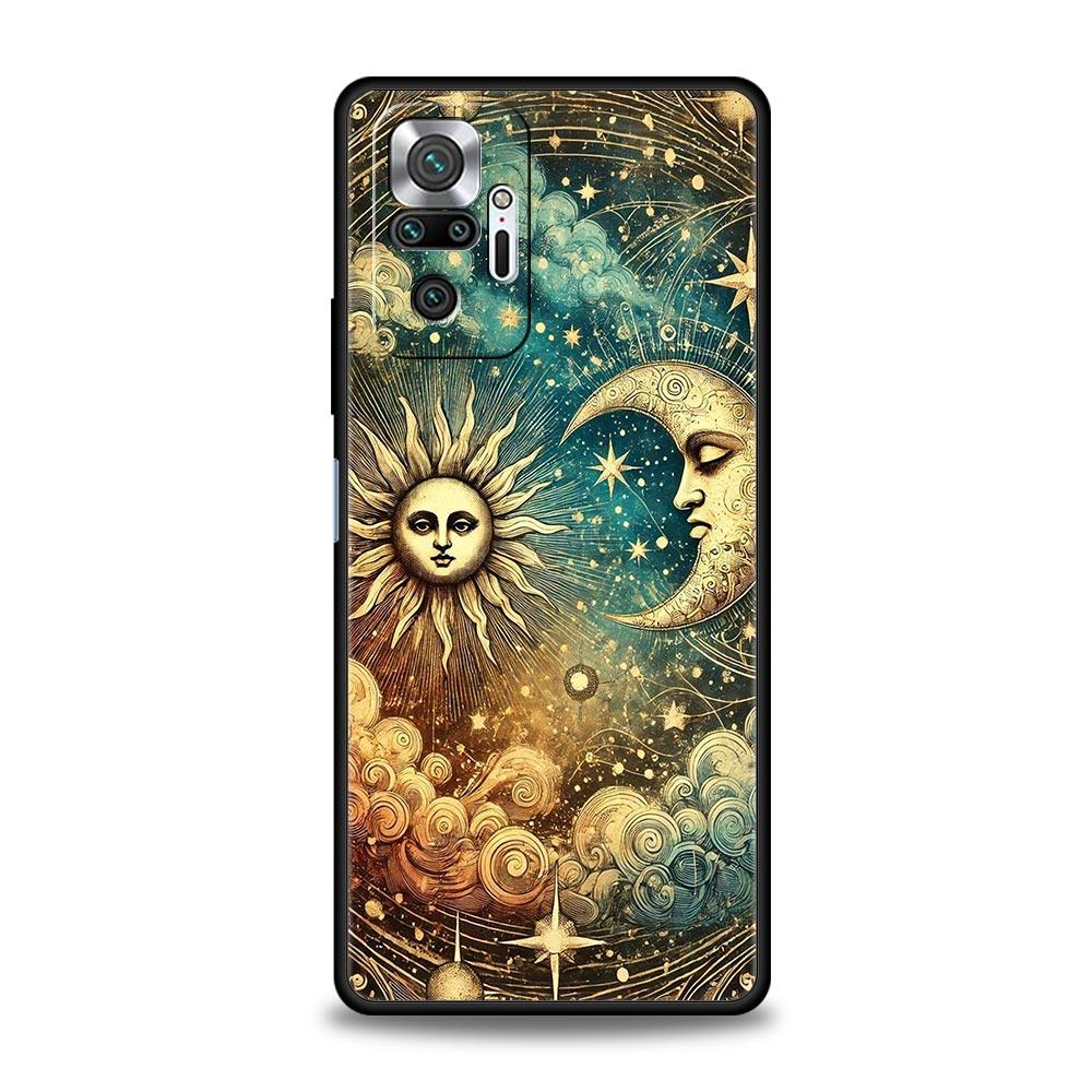 Moon Sun Phone Case For Xiaomi Redmi Note 14 13 5G 10 11 12 Pro Plus 4G 14C 13C 12C 10C Black Cover