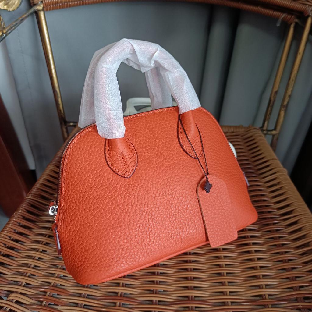 Handheld Crossbody Bowling Bag Neue Bolide Bag Reißverschluss Mini Head Leder Umhängetasche Klassische Shell Bag